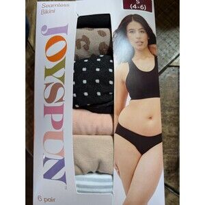 Womens Ladies Joyspun 6 Pack Assorted Colors Bikini Panties Size S 4-6 NEW